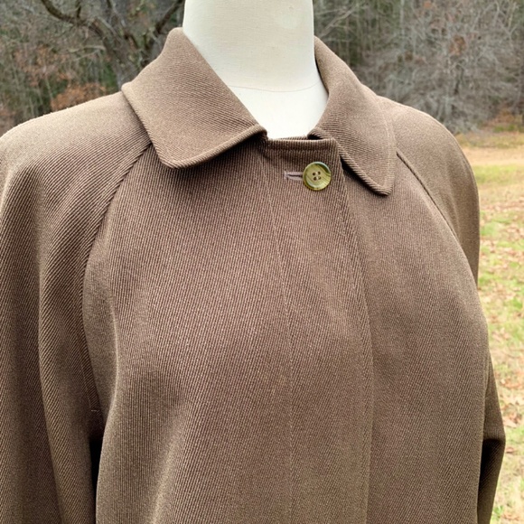 Burberry Brown Wool Gaberdine Womens Long Coat M/L Plaid Liner Excellent Gift - Picture 5 of 15